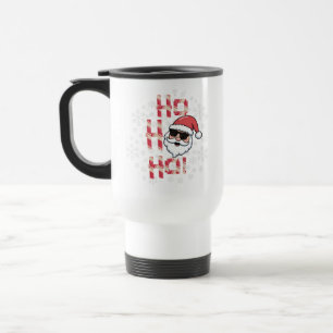 Cool Retro Santa Sunglasses Candy Cane Ho Ho Ho Travel Mug