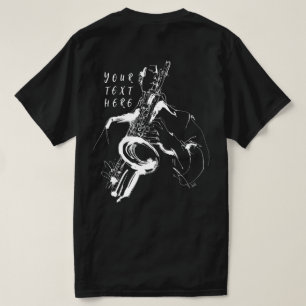 Cool Retro Saxophonist Custom Name (名入れ・カスタム対応) T-Shirt