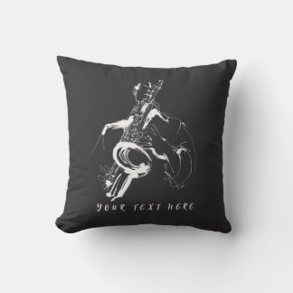 Cool Retro Saxophonist Custom Name Cushion