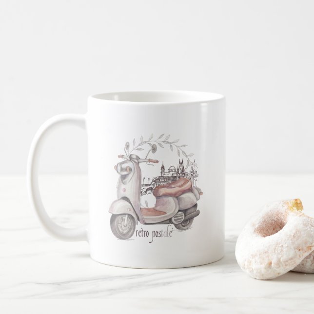 Cool Retro Scooter Coffee Mug (With Donut)