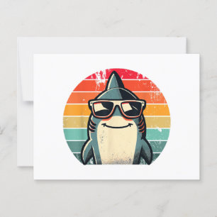 Cool Retro Shark in Sunglasses 70s 80s 90s Funny C Postcard