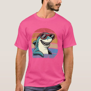 Cool Retro Shark in Sunglasses 70s 80s 90s Funny S T-Shirt