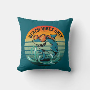 Cool Retro Shark with Sunglasses – Beach Vibes Onl Cushion