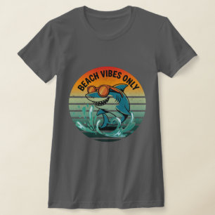 Cool Retro Shark with Sunglasses – Beach Vibes Onl T-Shirt
