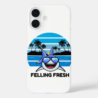 Cool Retro Shark with Sunglasses iPhone 16 Case