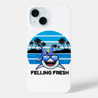 Cool Retro Shark with Sunglasses iPhone 15 Case