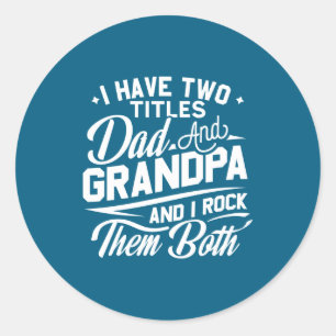 Cool Retro Style Gift For New Grandpas  Classic Round Sticker