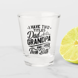 Cool Retro Style Gift for New Grandpas  Shot Glass