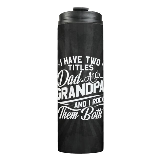 Cool Retro Style Gift for New Grandpas  Thermal Tumbler (Front)