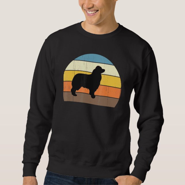 Cool Retro Sunset Australian Shepherds - Great Fun Sweatshirt (Front)