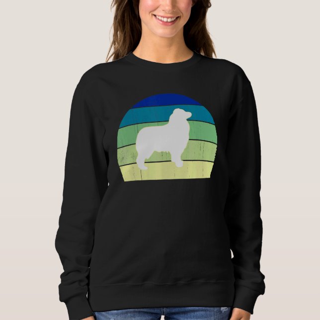 Cool Retro Sunset Australian Shepherds Owner Sweatshirt (Front)