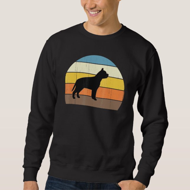 Cool Retro Sunset Pit Bulls - Great Pitbull Owner Sweatshirt (Front)
