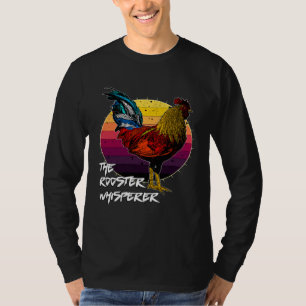 Cool Retro Sunset Silhouette Male Chicken Rooster T-Shirt