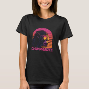 Cool Retro Sunset Sunglasses Chimpanzee T-Shirt