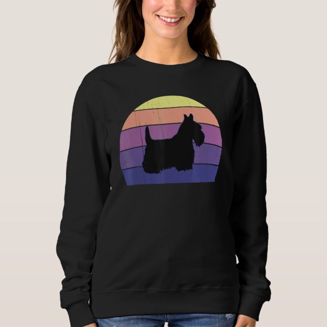 Cool Retro Sunset Yorkshire Terrier Fun Owner  Gre Sweatshirt (Front)