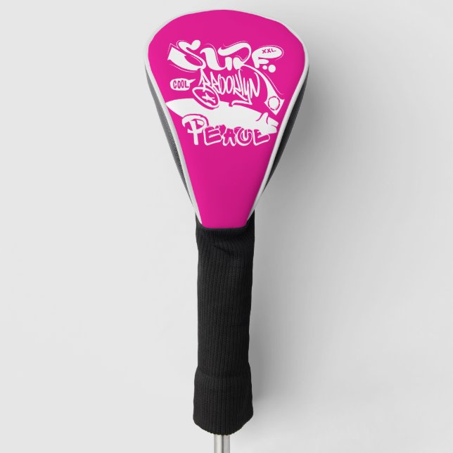 Cool Retro Surf Brooklyn Peace  Golf Head Cover (Front)