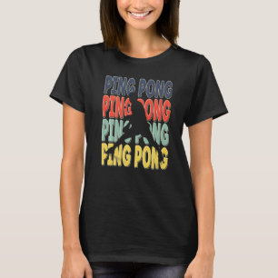 Cool Retro Text Silhouette Ping Pong T-Shirt