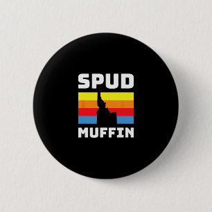 Cool Retro Travel Idaho Vacation Potatoes Spud Muf 6 Cm Round Badge