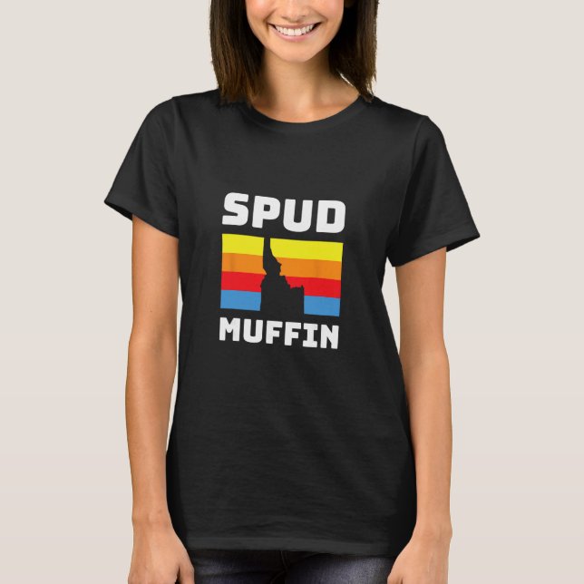 Cool Retro Travel Idaho Vacation Potatoes Spud Muf T-Shirt (Front)
