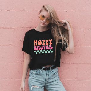 Cool Retro typography Hoppy Easter T-Shirt