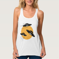 Cool Retro UFO Invasion Tank Top