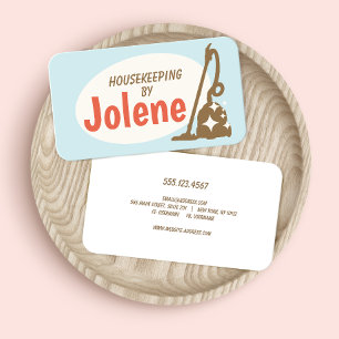Cool Retro Vacuum House Cleaner  Business Card