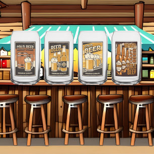 Cool retro vintage beer can glass