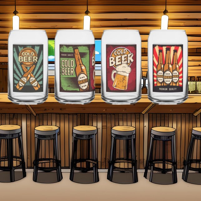 Cool retro vintage beer can glass (Creator Uploaded)