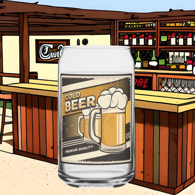 Cool retro vintage beer lovers  can glass (Creator Uploaded)