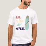 Cool Retro Vintage Blue Surfboard  Surfer  T-Shirt<br><div class="desc">Old vintage style surfboard illustration t-shirt</div>