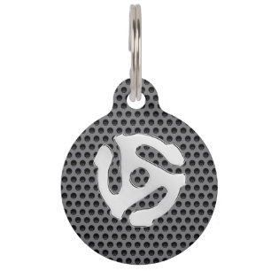 COOL Retro Vintage Chrome Like 45 spacer DJ Print Pet Tag