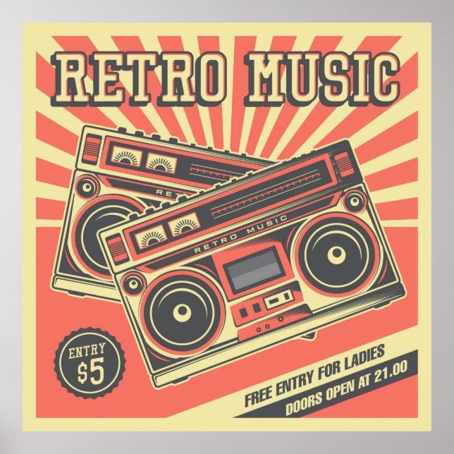 cool retro vintage music store  poster (Front)