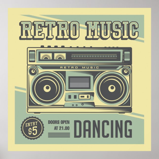 cool retro vintage music store  poster (Front)