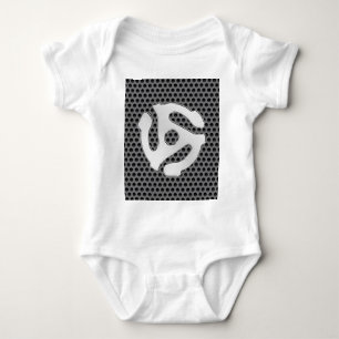 COOL Retro Vintage Silver Chrome Like 45 spacer DJ Baby Bodysuit