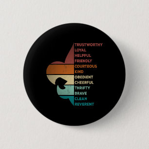 Cool Retro Vintage Style Scouting Law 6 Cm Round Badge