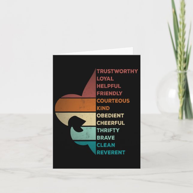 Cool Retro Vintage Style Scouting Law  Card (Front)