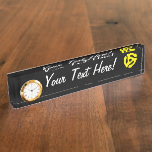 COOL Retro Vintage Yellow 45 spacer DJ Nameplate