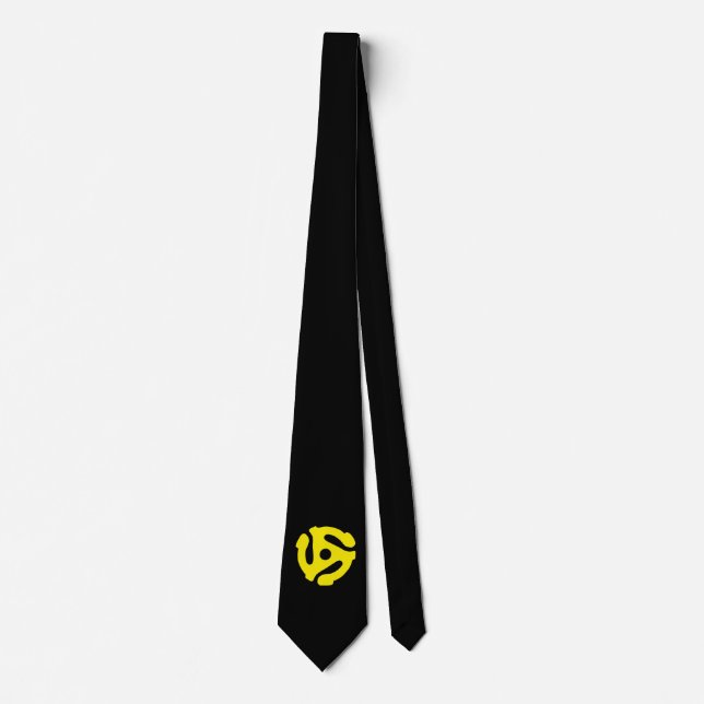 COOL Retro Vintage Yellow 45 spacer DJ Tie (Front)
