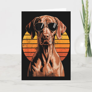 Cool Retro Vizsla Dog Mom Dad Vintage Pet Lovers  Card