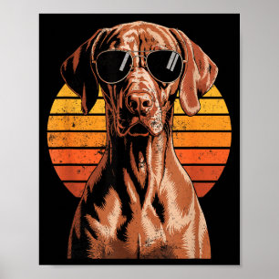 Cool Retro Vizsla Dog Mom Dad Vintage Pet Lovers  Poster