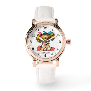 Cool retro woman add name watch