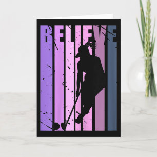 Cool Retro Womens Field Hockey Player Coach Hockey Card