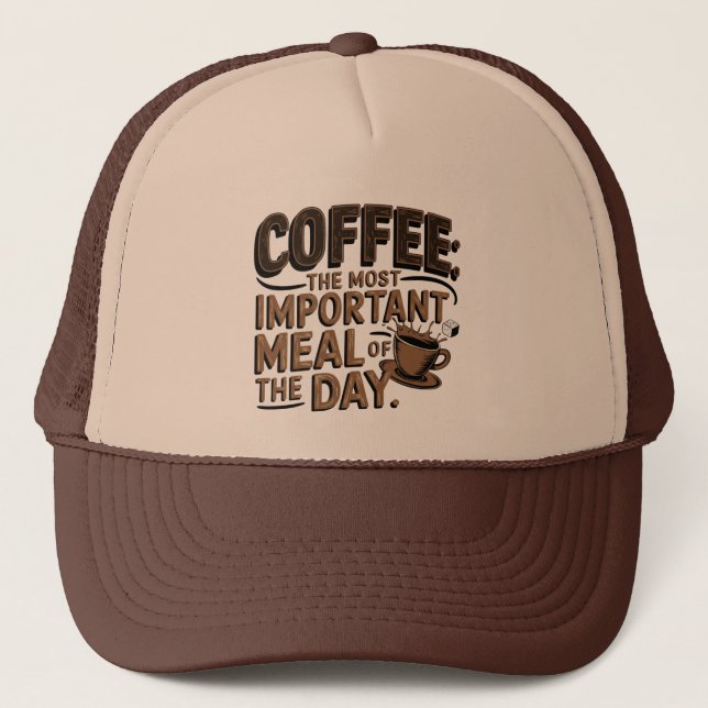Cool retro word art coffee Trucker Hat  (Front)
