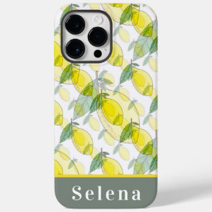 Cool Retro Yellow Black Lemon Pattern  Case-Mate iPhone 14 Pro Max Case