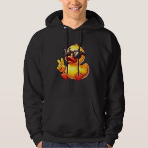 Cool Retro Yellow Duck in Sunglasses 70s 80s 90s F Hoodie