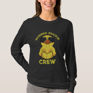 Cool Retro Yellow Rubber Duckie Crew Duck With Sun T-Shirt