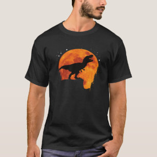 Cool Rex Dinosaur Saurus Moon World Earth Silhouet T-Shirt