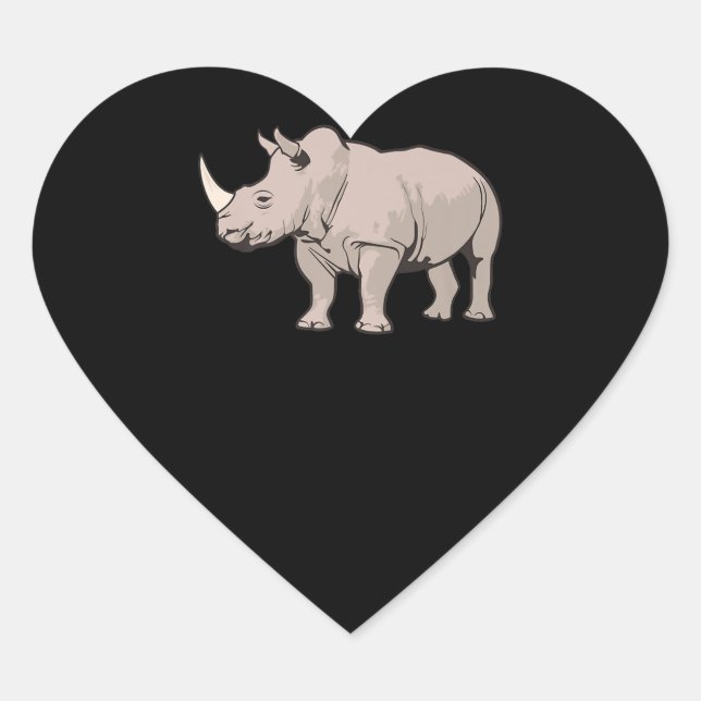 Cool Rhino Premium Heart Sticker (Front)