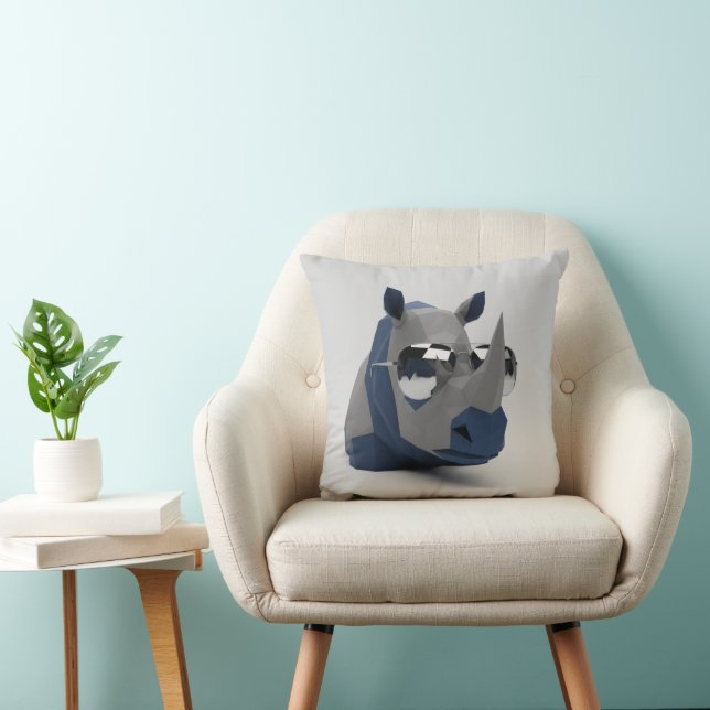 Cool Rhino Wearing Glasses Cushion (Chair)