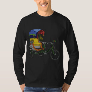 Cool Rikshaw Bike Artwork Bangladesh Flag T-Shirt